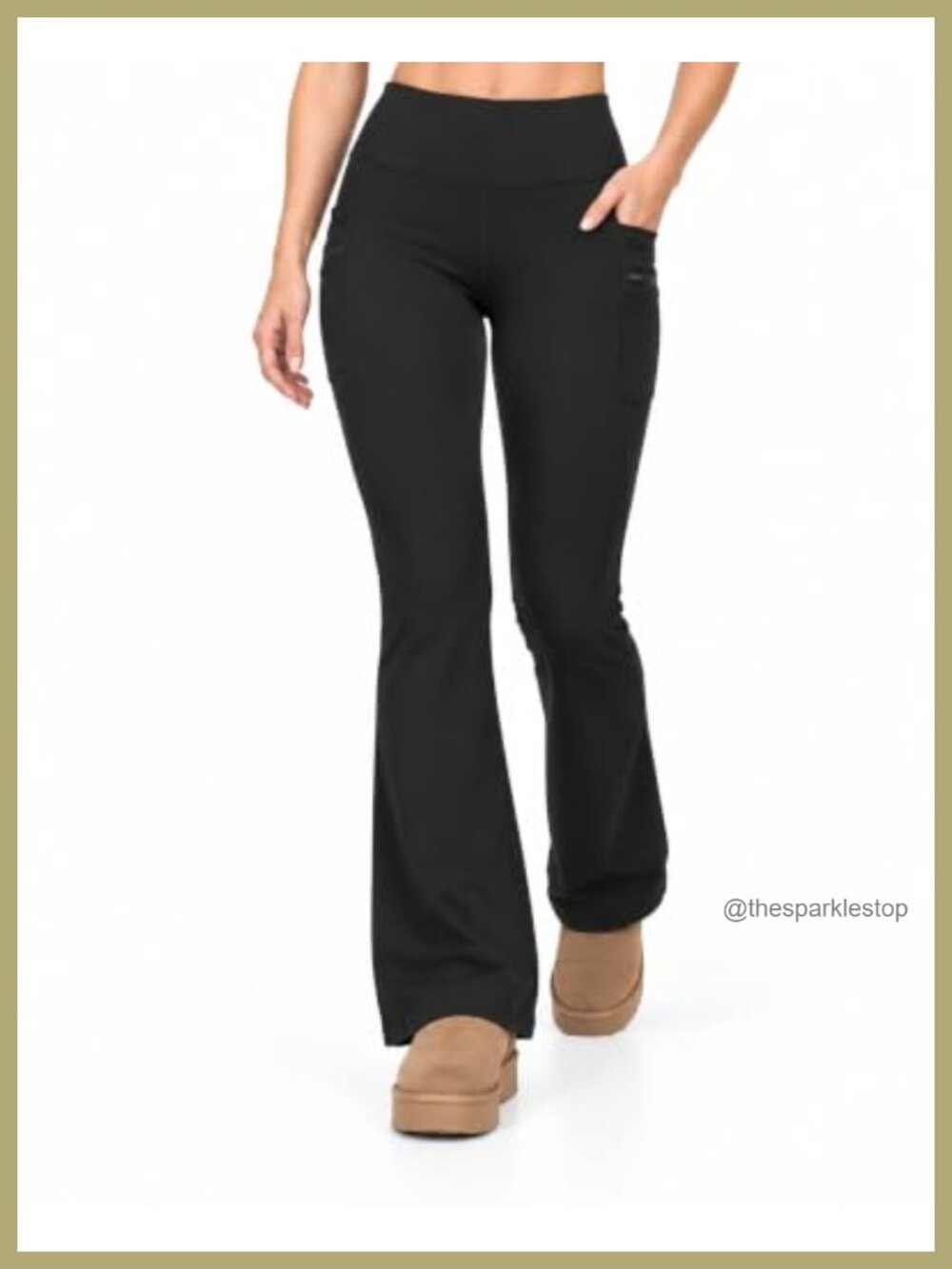 Tall Fleece Lined Flare Yoga Pants 33 35 Inseam 3 Pockets Boot Cut